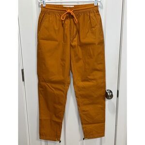 FAIRPLAY Men's Orange Drawstring Cargo Pants Size 32 Elastic Waist Nylon